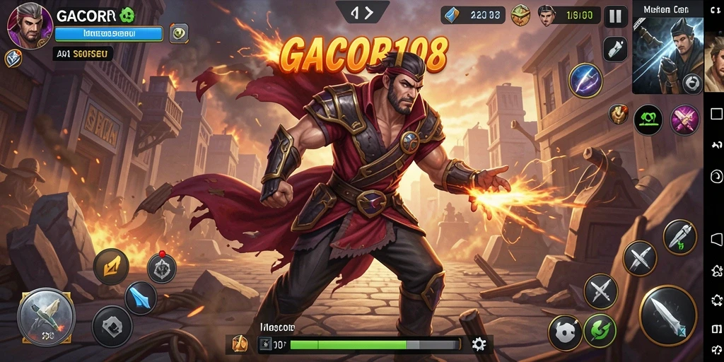 Tampilan aksi mendebarkan dari gameplay GACOR108.