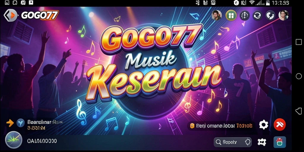 Tampilan gameplay <strong>GOGO77</strong> yang penuh musik dan keseruan.
