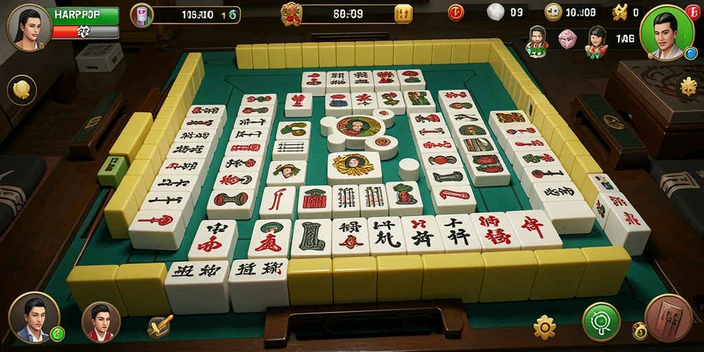 Tampilan menarik dari gameplay Mahjong di HARAPJP.