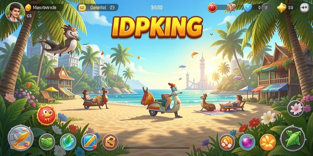 Tampilan gameplay menarik dan penuh warna dari IDPKING.