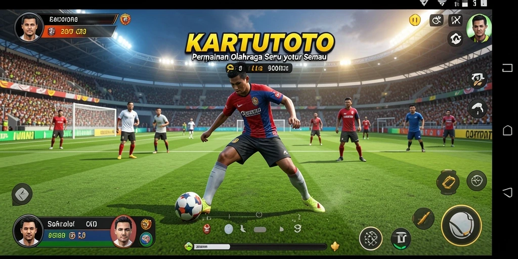 Tangkapan layar gameplay KARTUTOTO menampilkan aksi seru permainan olahraga.