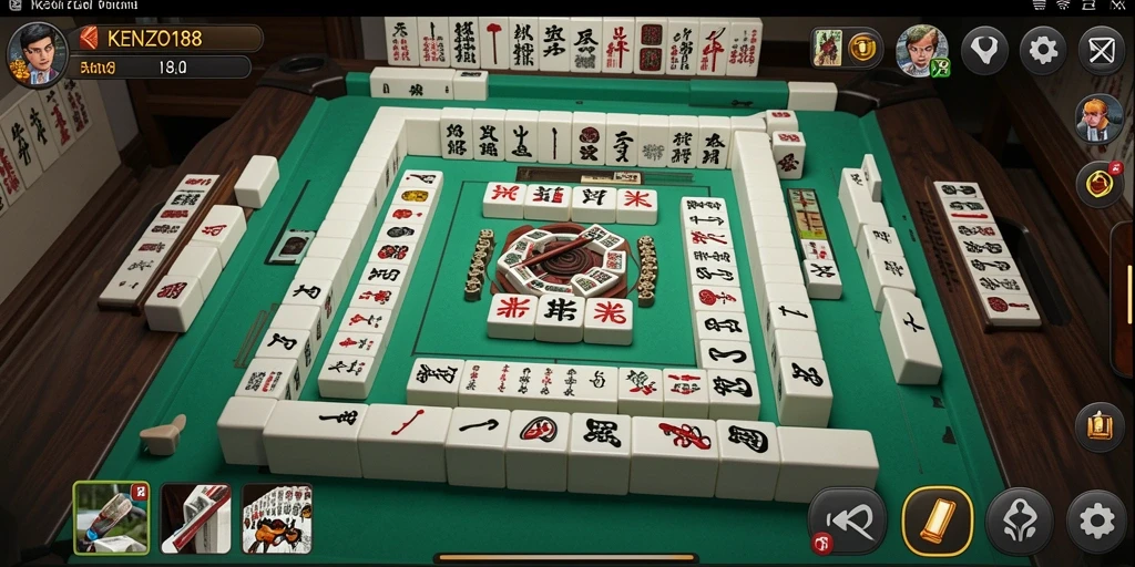 Tampilan menarik gameplay KENZO188 saat bermain Mahjong.