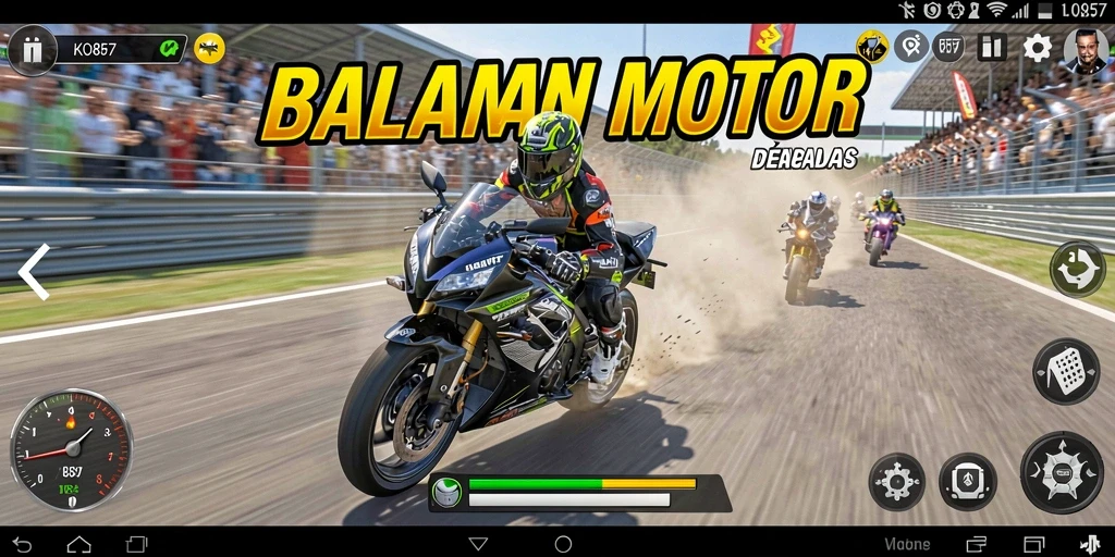Gameplay balapan motor yang seru dan mendebarkan di KO857.