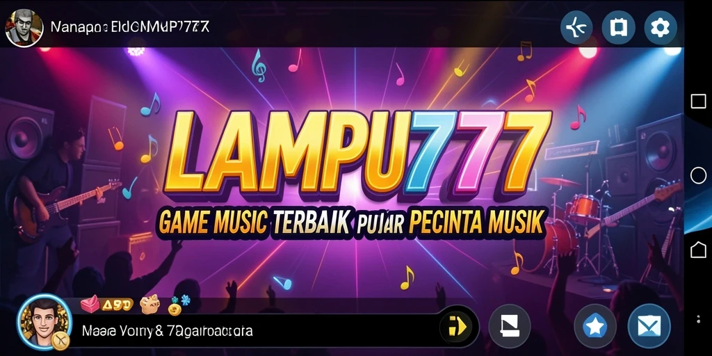 Tampilan utama gameplay LAMPU777 dengan iringan musik yang seru.