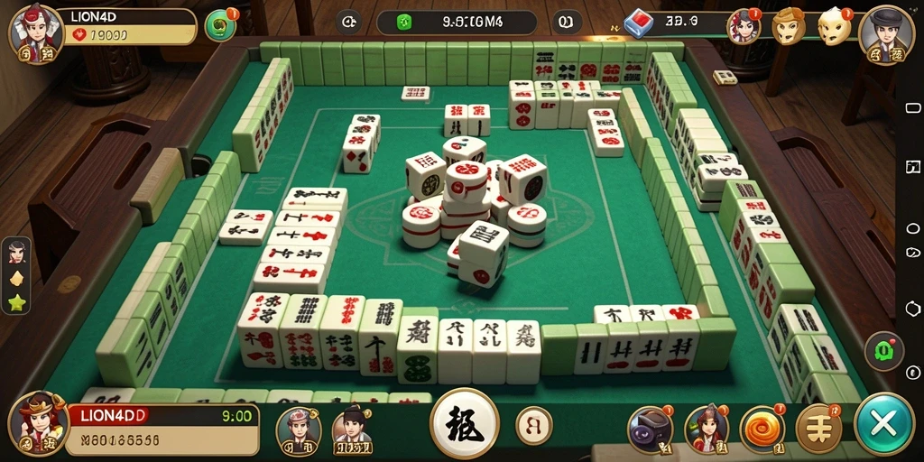 Screenshot LION4D menampilkan gameplay Mahjong yang menarik dan seru.