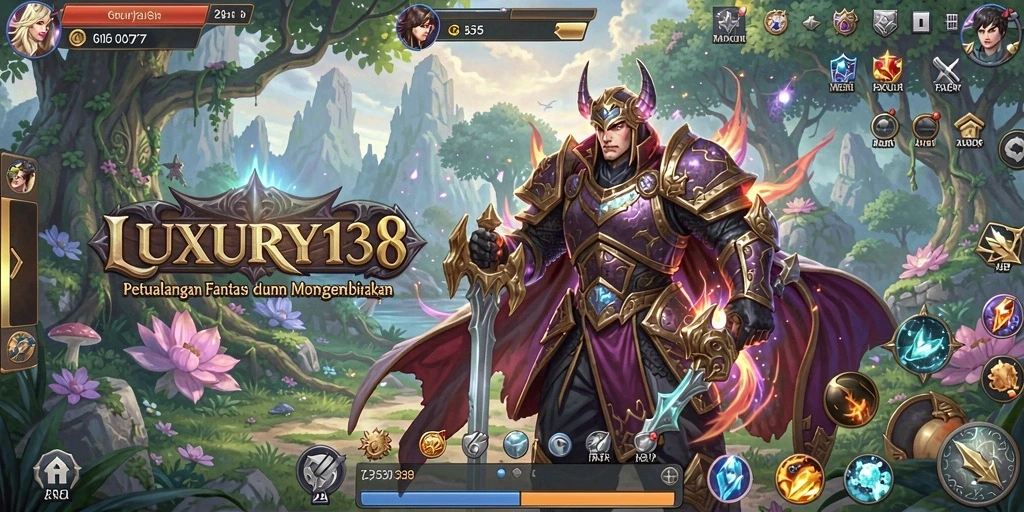 Tangkapan layar utama LUXURY138 menampilkan aksi pertempuran epik di dunia RPG.