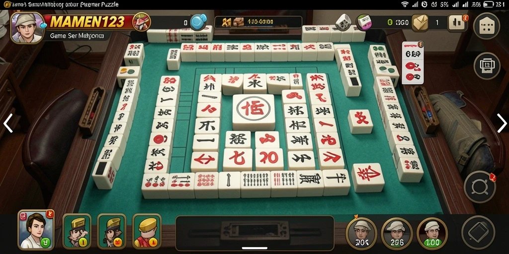 Gameplay seru MAMEN123 dengan tantangan Mahjong.