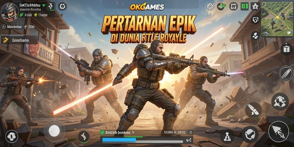 Tangkapan layar dari gameplay OKGAMES yang penuh aksi.