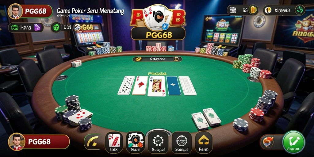 Tampilan utama gameplay PGG68 dengan aksi seru permainan Poker.