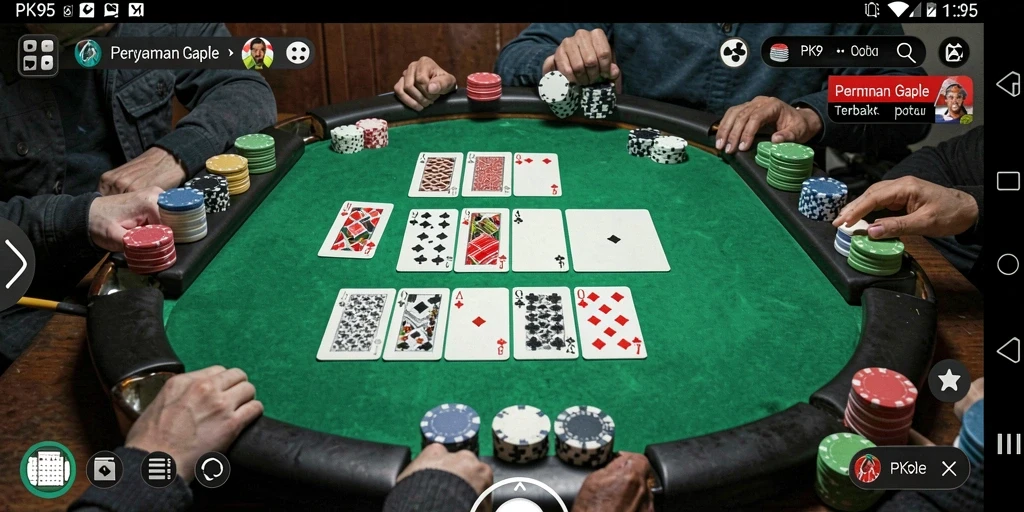 Tampilan gameplay Gaple yang mengasyikkan di PK95.