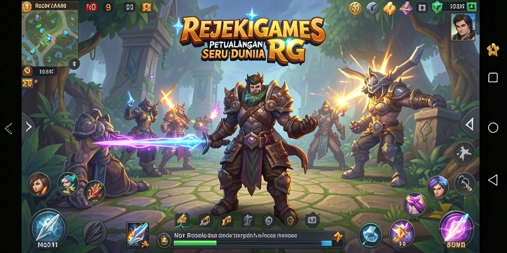Tampilan gameplay seru dalam REJEKIGAMES dengan petualangan RPG.