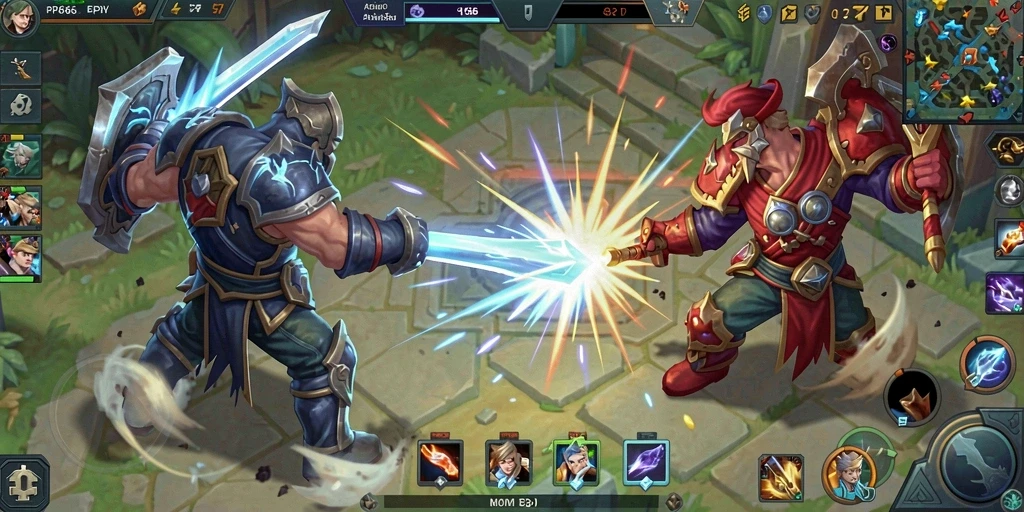 Screenshot menunjukkan aksi intens dalam pertempuran multiplayer RP66.