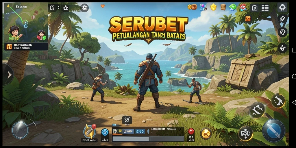 Tampilan seru gameplay SERUBET di dunia terbuka yang luas.