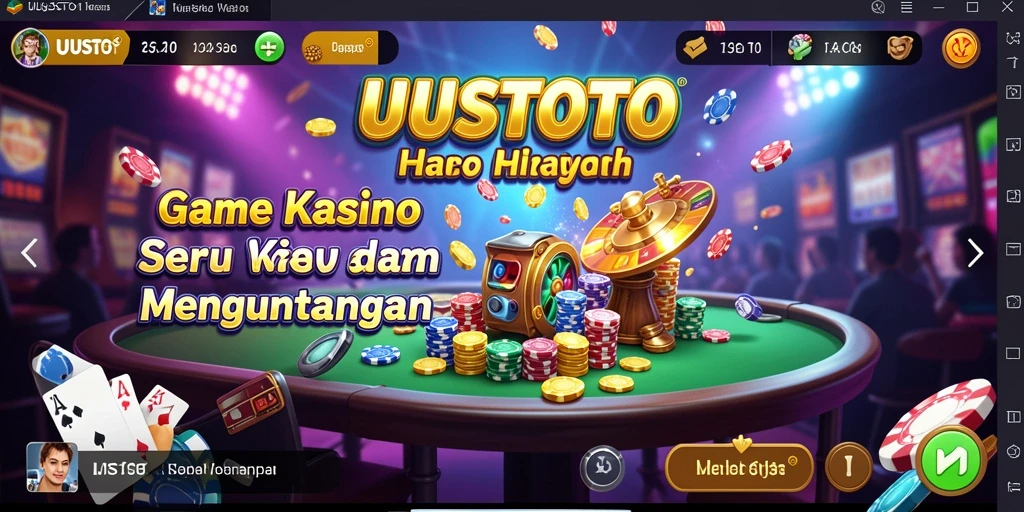Screenshot UUSTOTO menampilkan gameplay Kasino yang menegangkan.
